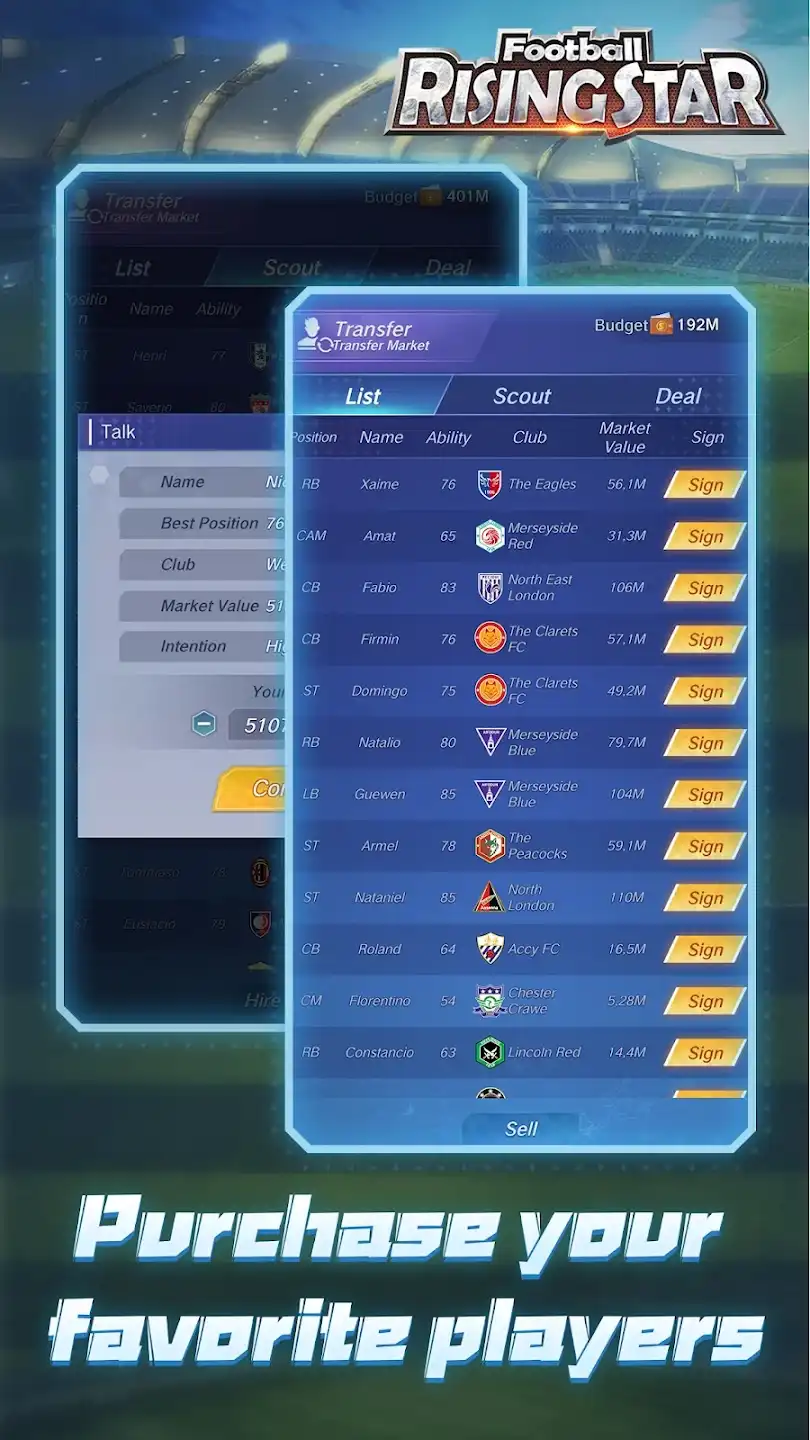Football Rising Star Mod Apk game