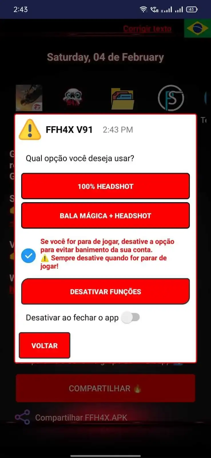 Features of FFH4X Regedit Mobile Inject APK