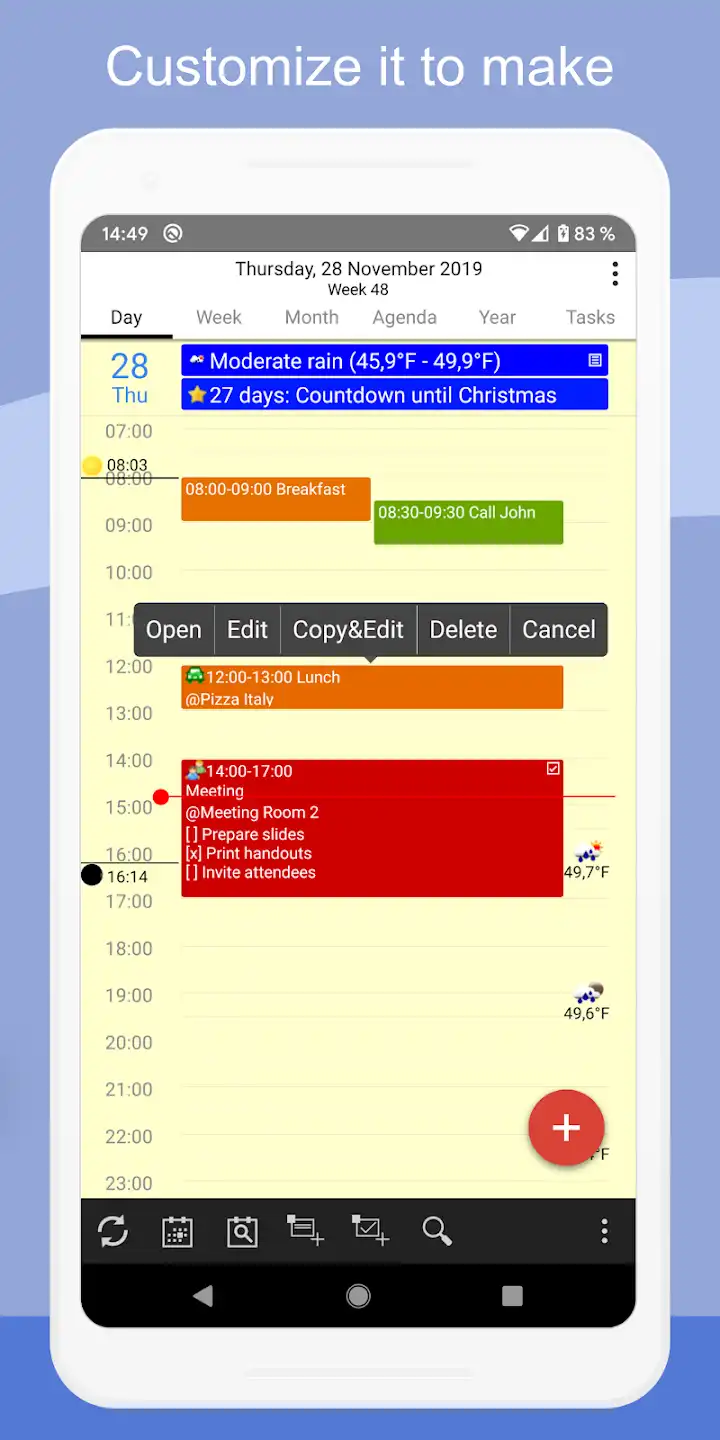 Features of CalenGoo Mod APK